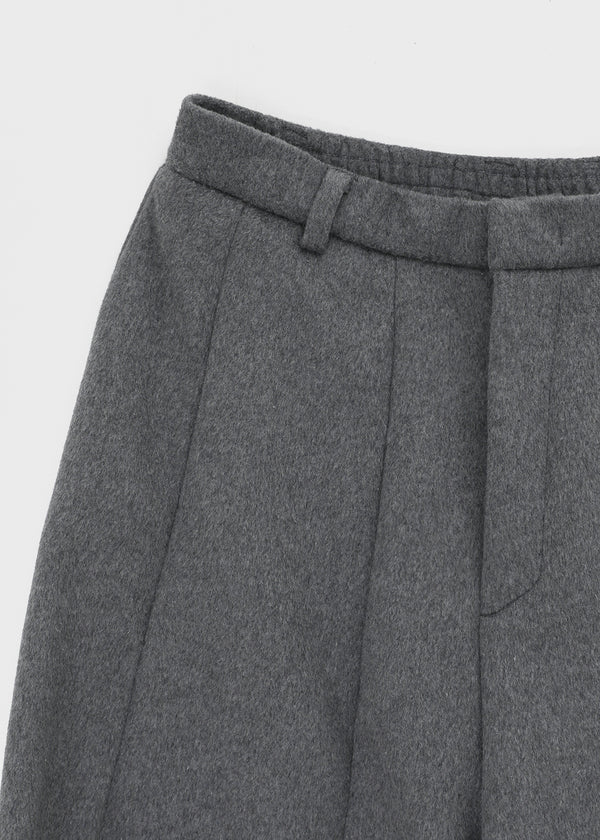 (UNISEX) Owl Back Band Wide Balloon Fit Slacks (70% Wool)