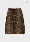 Compton Back-banded Leopard Wool Midi Skirt