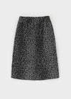 Compton Back-banded Leopard Wool Midi Skirt