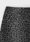 Compton Back-banded Leopard Wool Midi Skirt