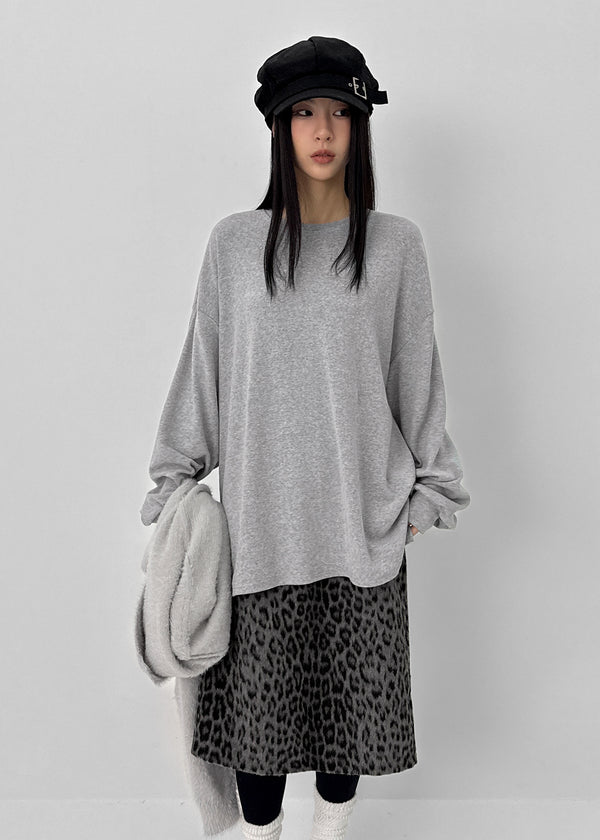 Ctang Overfit Peach Fleece Long Sleeve T-shirt