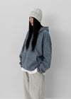 (UNISEX) Hackin Stripe Fleece Warmer Hoodie