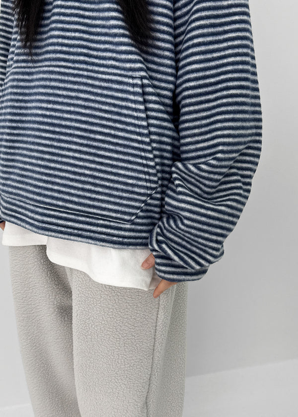 (UNISEX) Hackin Stripe Fleece Warmer Hoodie