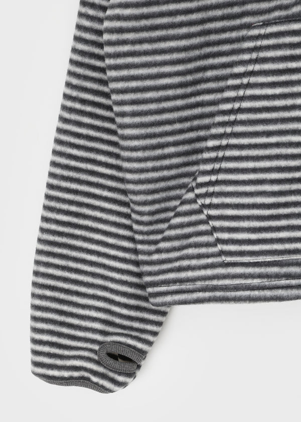(UNISEX) Hackin Stripe Fleece Warmer Hoodie