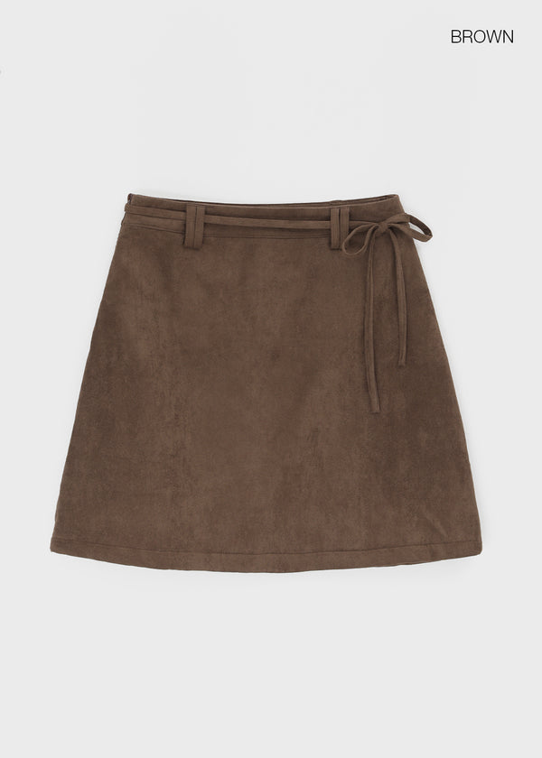 Shatting Fleece Fleece Suede Midi Skirt
