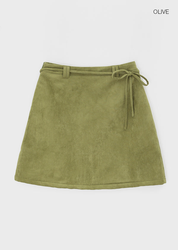 Shatting Fleece Fleece Suede Midi Skirt