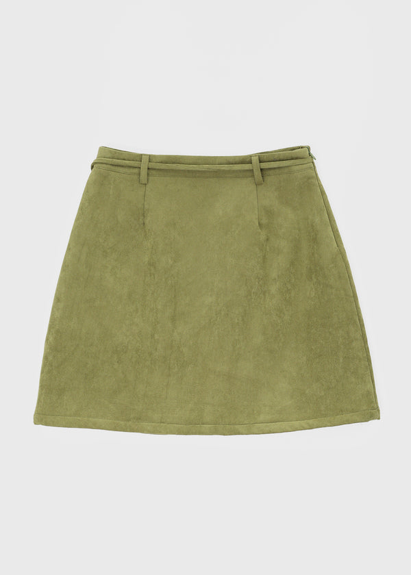 Shatting Fleece Fleece Suede Midi Skirt