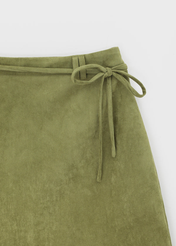 Shatting Fleece Fleece Suede Midi Skirt