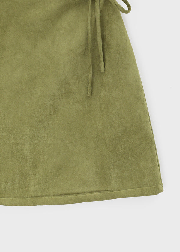 Shatting Fleece Fleece Suede Midi Skirt