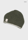 Deltoy Color Block Patch Wool Knit Beanie