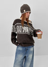 Deltoy Color Block Patch Wool Knit Beanie