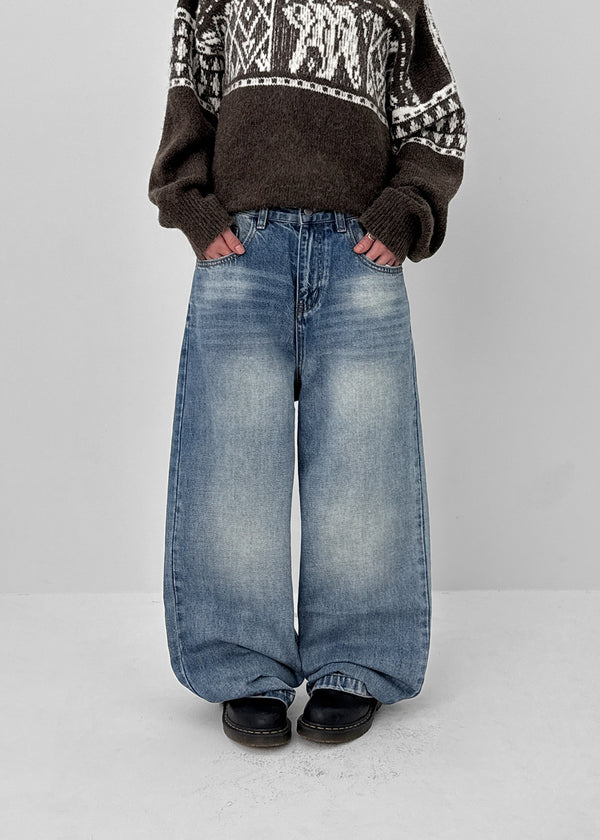 Hemlet Back-Pocket Wide Denim Pants