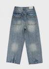 Hemlet Back-Pocket Wide Denim Pants