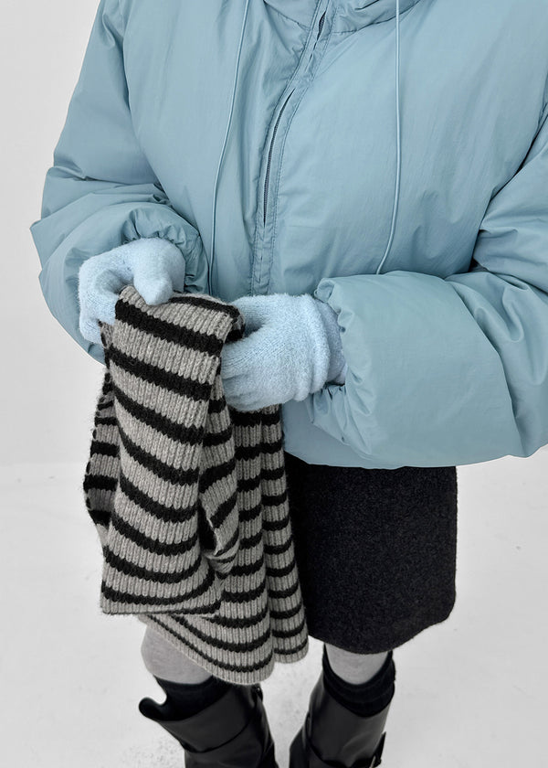 Trune Stripe Knit muffler (100% wool)