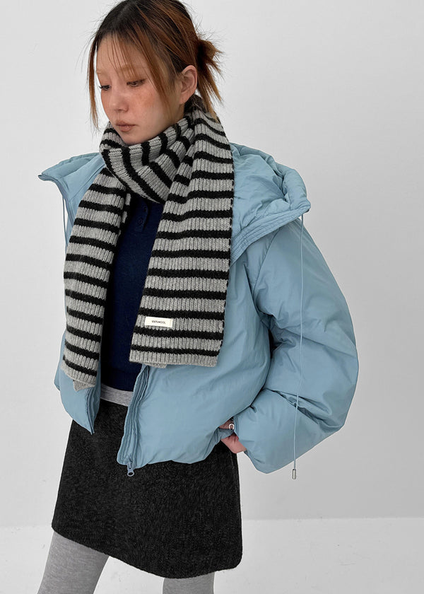 Caltree Duck-Down Hooded Cropped Padded Jacket