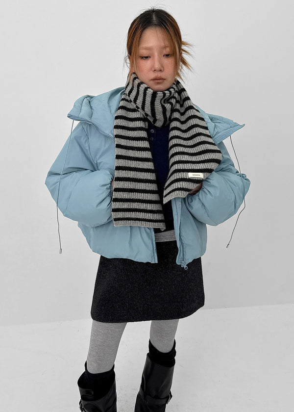 Caltree Duck-Down Hooded Cropped Padded Jacket