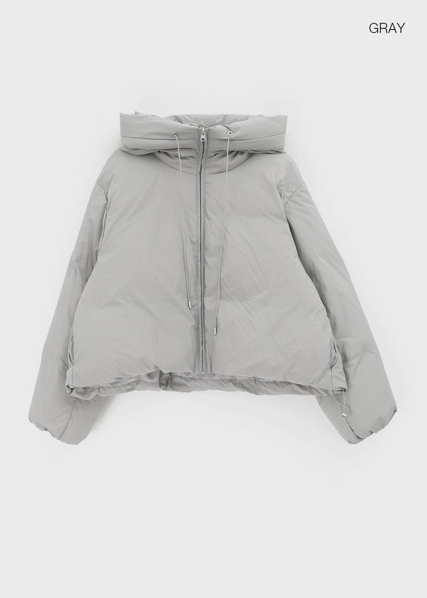 Caltree Duck-Down Hooded Cropped Padded Jacket
