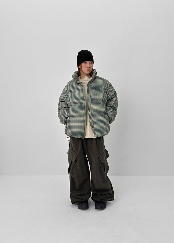(UNISEX) Melmont Peach Fleece Cargo Wide Banding Pants