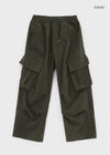 (UNISEX) Melmont Peach Fleece Cargo Wide Banding Pants