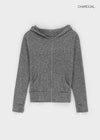 Chikarn Ribbed Warmer Hooded Zip-up (33% Wool)