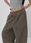 (UNISEX) Roll bendable fleece string pants
