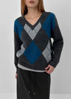Vintrill Argyle V-Neck Knit