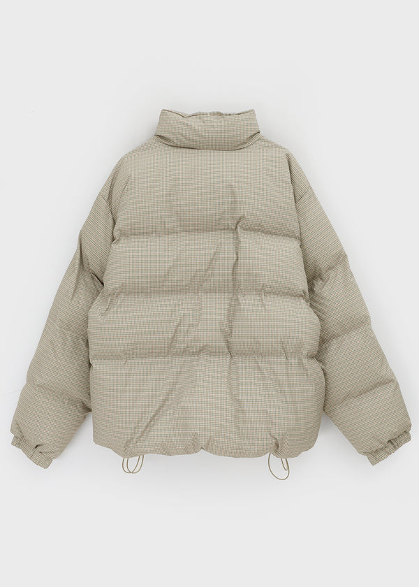 (UNISEX) Servy High-Neck Wellon Checked Padded Jacket