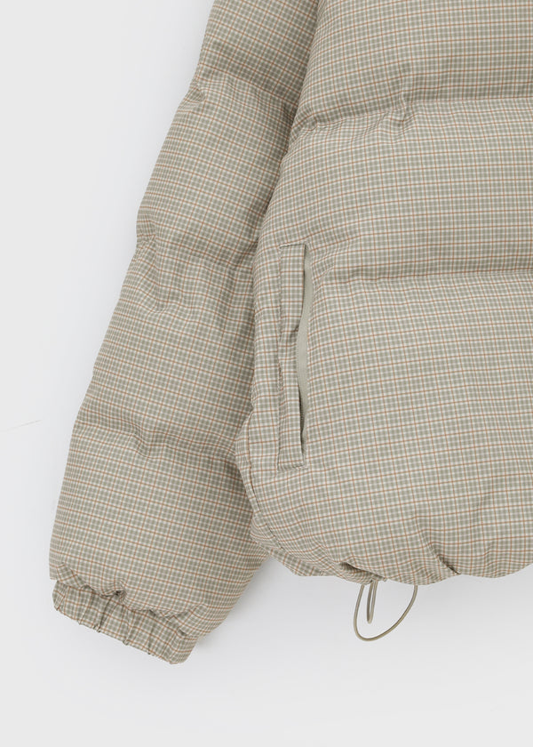 (UNISEX) Servy High-Neck Wellon Checked Padded Jacket