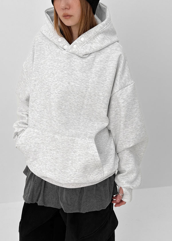 (UNISEX) Hettu Fleece Button Hoodie