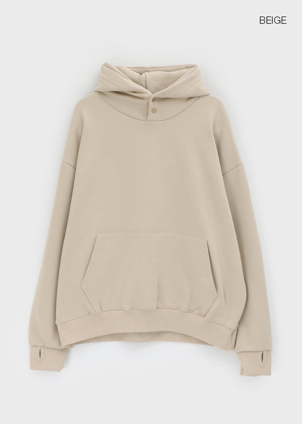 (UNISEX) Hettu Fleece Button Hoodie