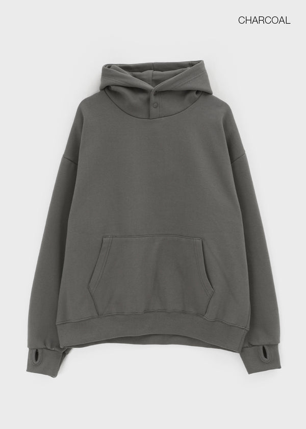 (UNISEX) Hettu Fleece Button Hoodie
