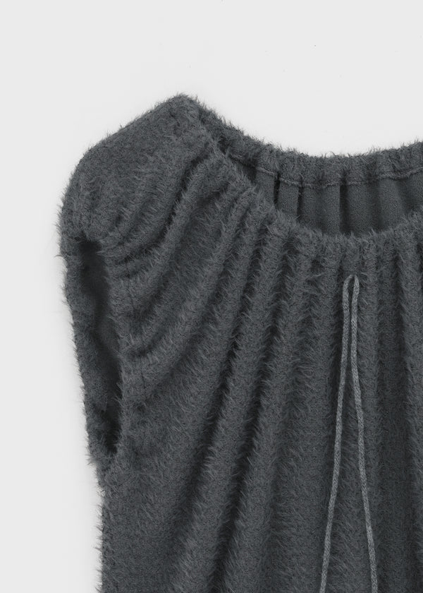 Diblum Hairy Strap Cap Sleeve Short Sleeve T-shirt