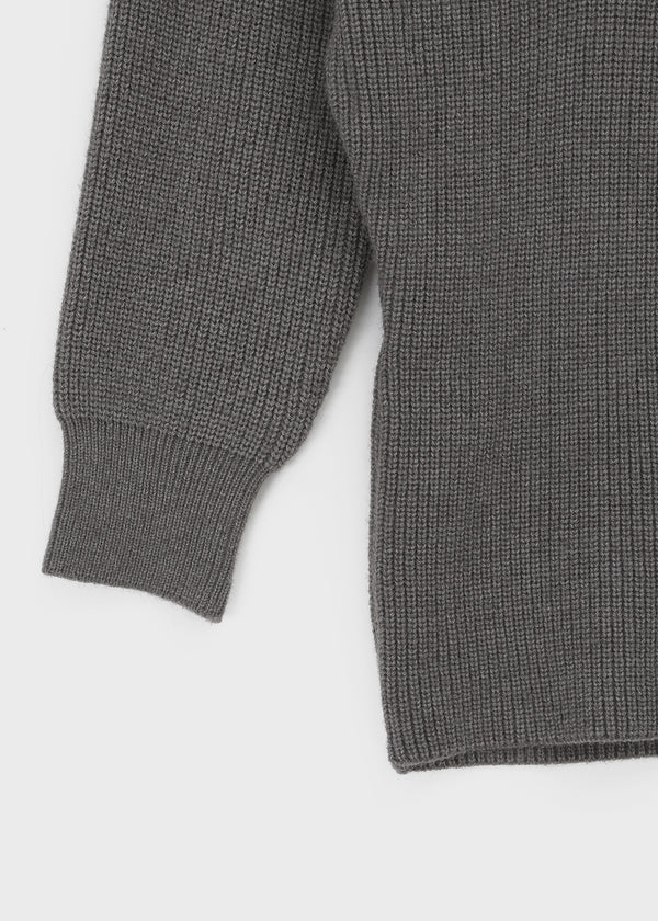 Simel Off-shoulder Button Knit Mini Dress (Belt Set)