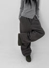 (UNISEX) Roll bendable fleece string pants