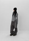(UNISEX) Roll bendable fleece string pants