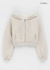 Relburn Boa Fleece Crop Hooded Zip-up