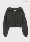 Relburn Boa Fleece Crop Hooded Zip-up