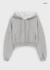 Relburn Boa Fleece Crop Hooded Zip-up