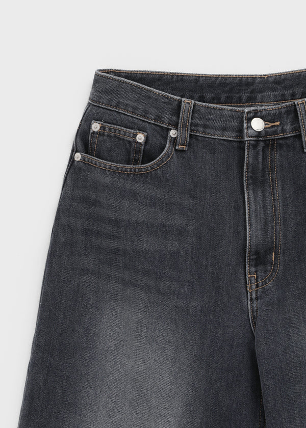 Takuta Washed Wide Fleece Denim Pants