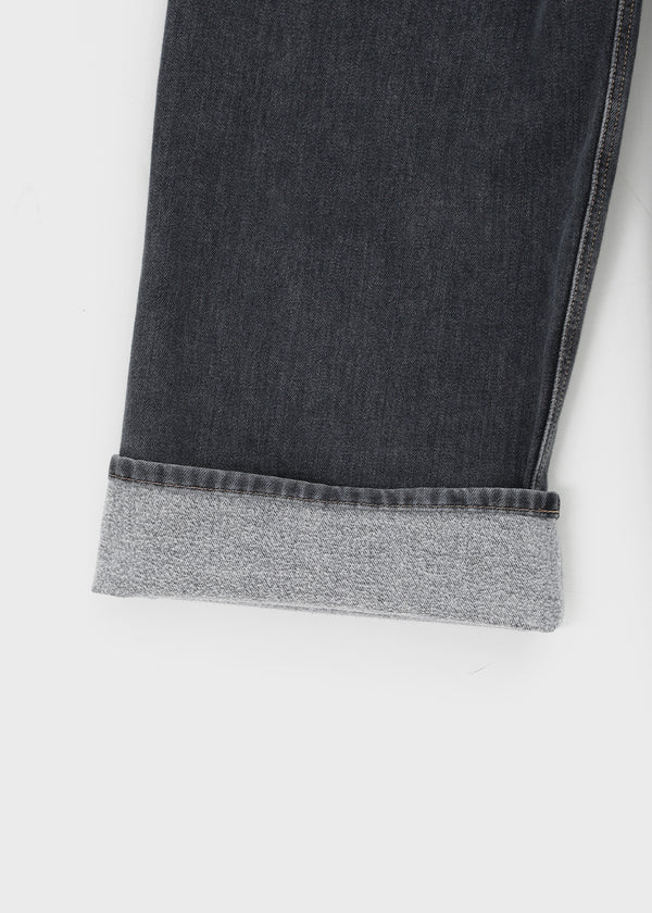 Takuta Washed Wide Fleece Denim Pants