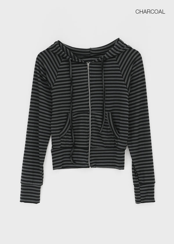 Tooltul Stripe Hooded Zip-up