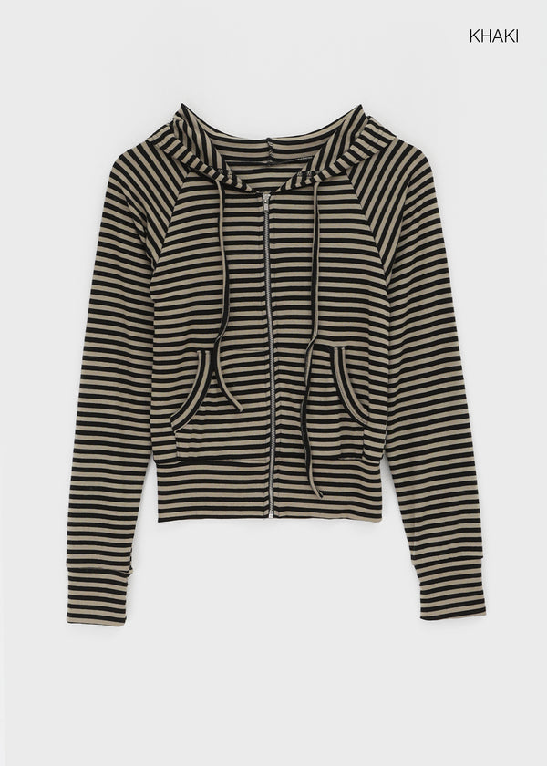 Tooltul Stripe Hooded Zip-up