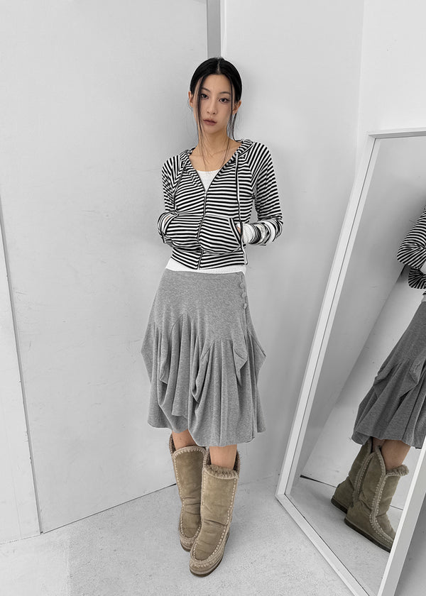 Jemper V-neck Cutout Ribbed Knit Long-sleeve Tee (33% Wool)