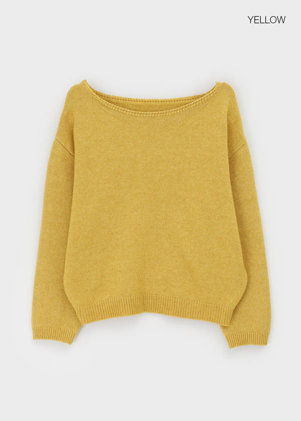 Weboying Boat Neck Wool Knit