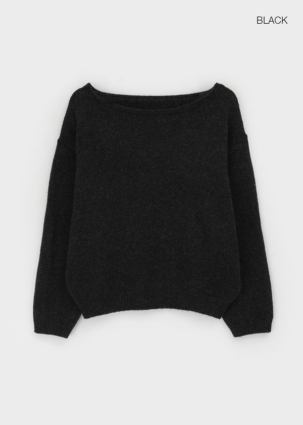 Weboying Boat Neck Wool Knit