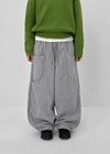(UNISEX) Wicket Cut Balloon Fleece Wide Banding Pants