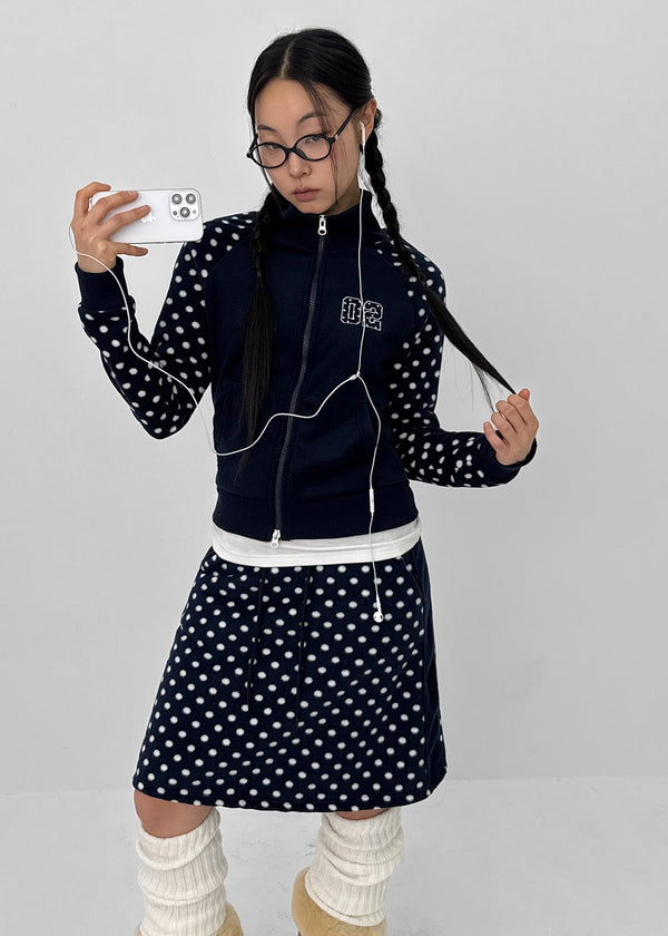 Sove Dot Numbering Fleece Zip-up (Set Available)