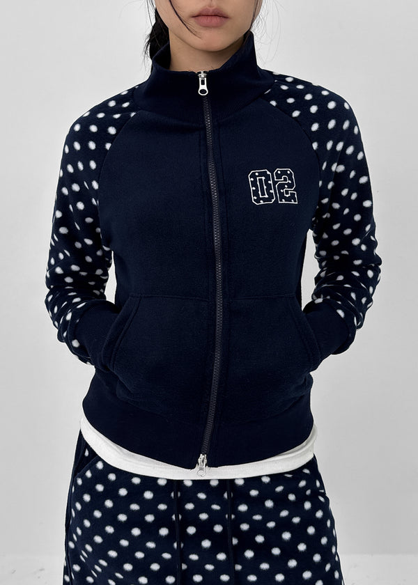 Sove Dot Numbering Fleece Zip-up (Set Available)