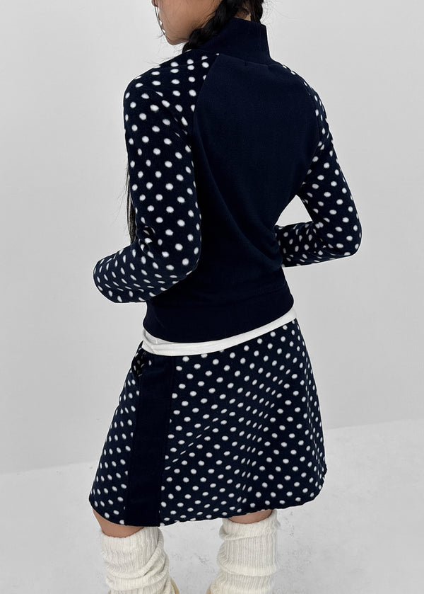 Sove Dot Numbering Fleece Zip-up (Set Available)