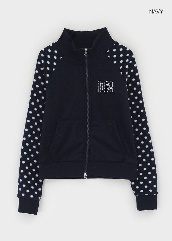 Sove Dot Numbering Fleece Zip-up (Set Available)
